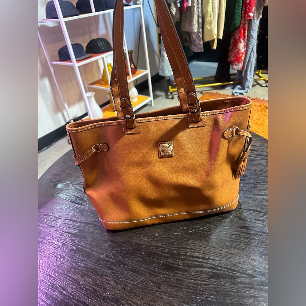 Dooney & Bourke Tan Leather Tote with Gold Hardware